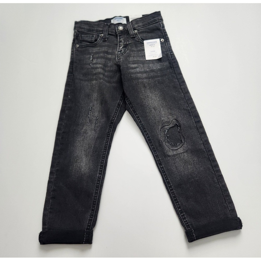 Denizen Levi's Kids Taper Jeans Black Super Flex Adjustable Waist Size 6 NWT